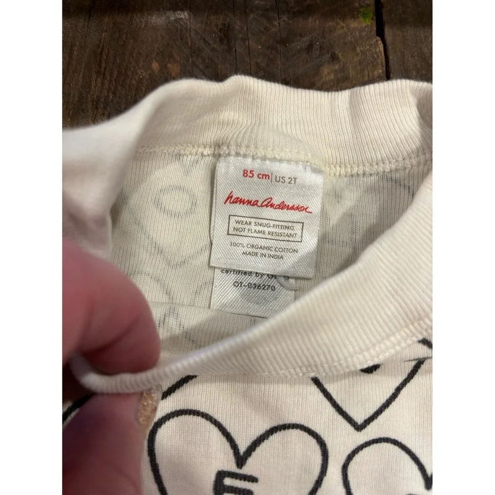 Hanna Andersson heart Valentine's pjs long johns‎ pajamas